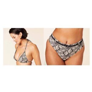 Andie Bikini Set Snake String Bikini Top Sz M & Riviera Bikini Bottom Size L